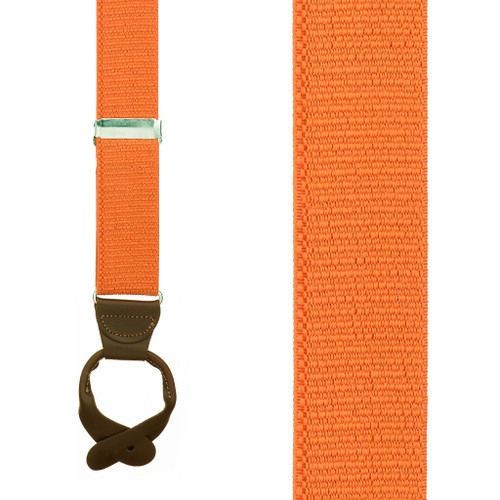 1.5 Inch Wide Button Suspenders in Orange - Front View