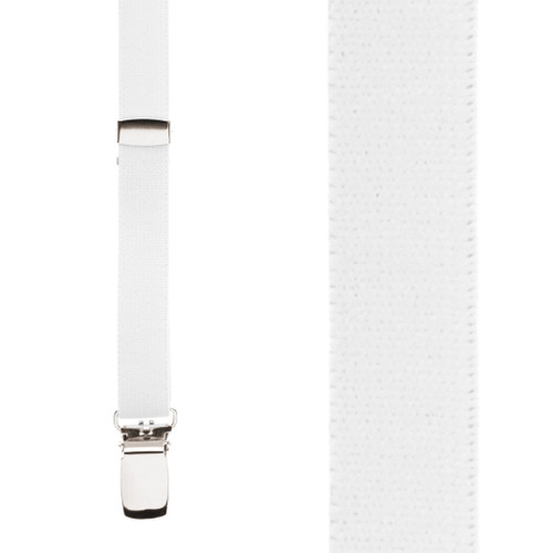 Thin Suspenders in White - Front View