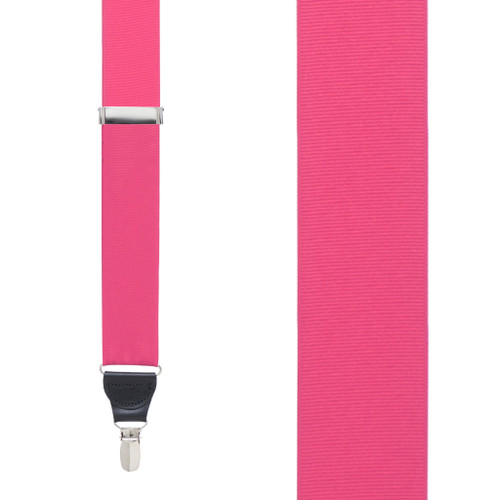 Grosgrain Clip Suspenders - Dark Pink Front View