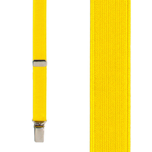 Bright Gold Satin Suspenders Front View