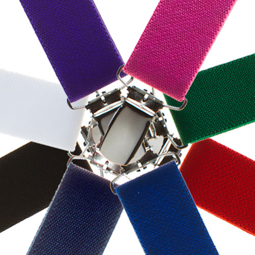 1 Inch Wide Clip Kids Suspenders Solid Colors (X-Back) - All Colors