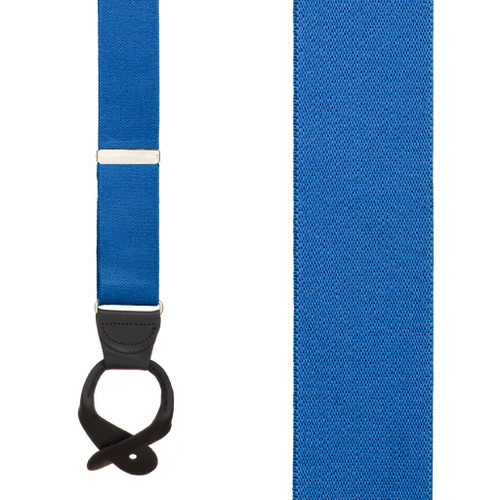 1.5 Inch Wide Button Suspenders in Royal - Front View