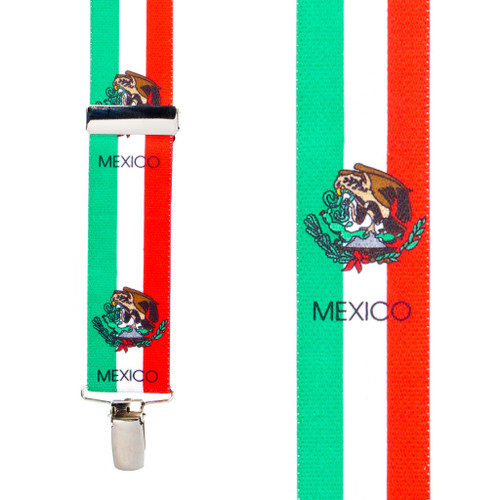 Mexican Flag Suspenders - Front View
