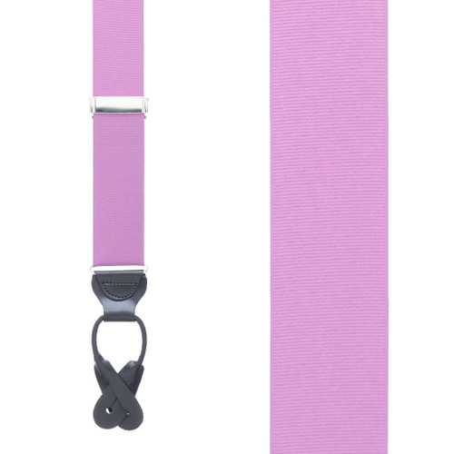 Grosgrain Button Suspenders in Lavender - Front View