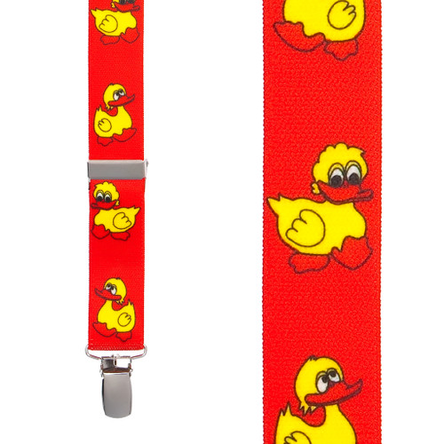 Duckies Suspenders in Red - Front View