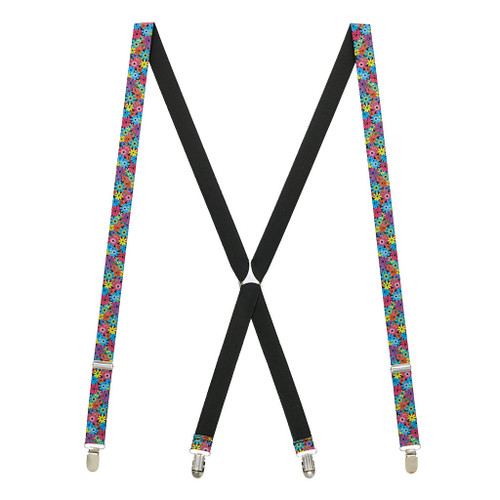 Flower Suspenders MultiColored Daisy Suspenders