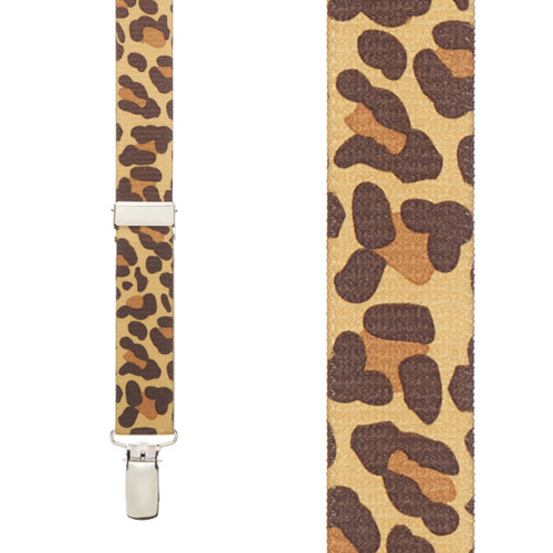 Leopard Print Suspenders - Front View