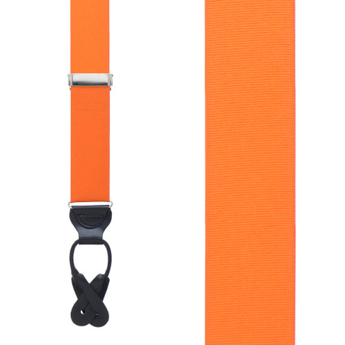 Grosgrain Button Suspenders - Orange Front View