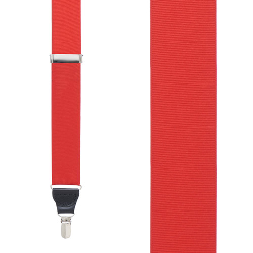 Grosgrain Clip Suspenders - Red Front View