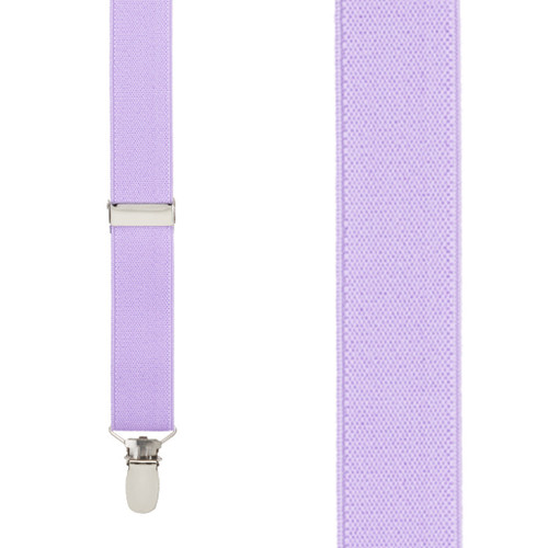 1 Inch Wide Clip Y-Back Suspenders in Lavender - Front View