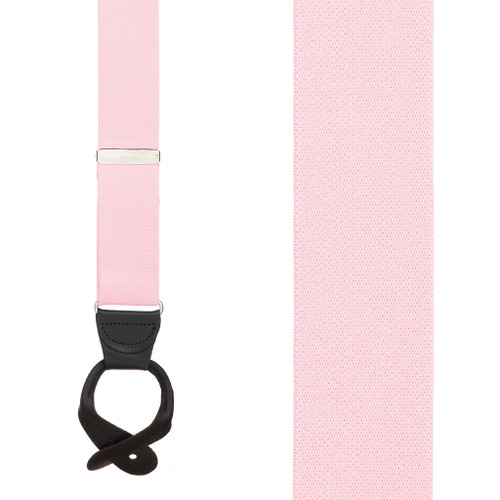 1.5 Inch Wide Button Suspenders in Light Pink - Front View