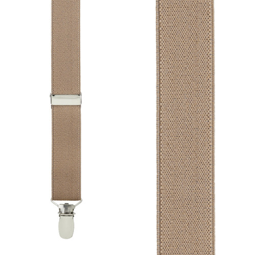1 Inch Wide Clip Y-Back Suspenders in Taupe - Front View