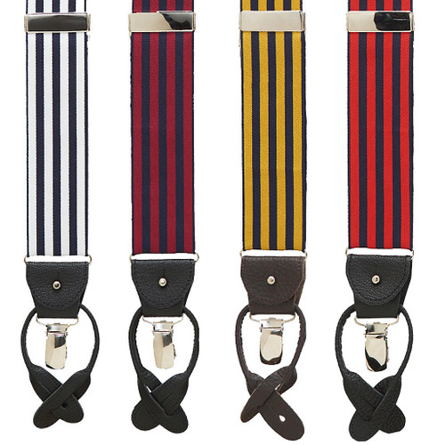 Barathea Equal Stripe Convertible Suspenders