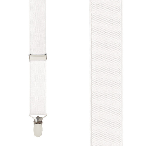 1 Inch Wide Clip Y-Back Suspenders in Ivory - Front View