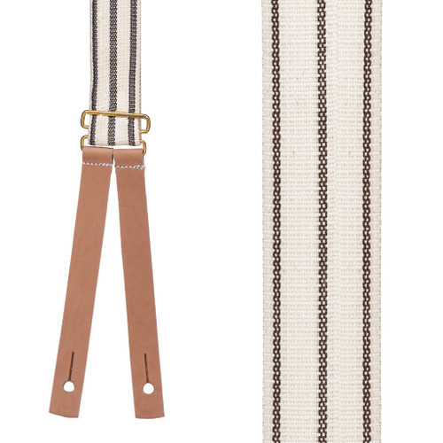 Civil War Suspenders in Brown - Front View