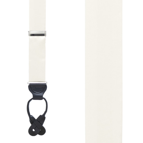 Silk Suspenders in Ivory - Front View