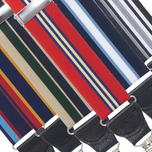 Grosgrain Striped Drop Clip Suspenders