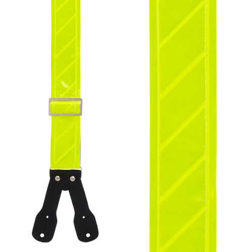 Reflective Logger Button Suspenders - Front View