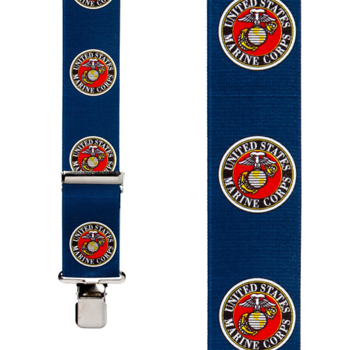 US Marines Suspenders in Blue - Front View