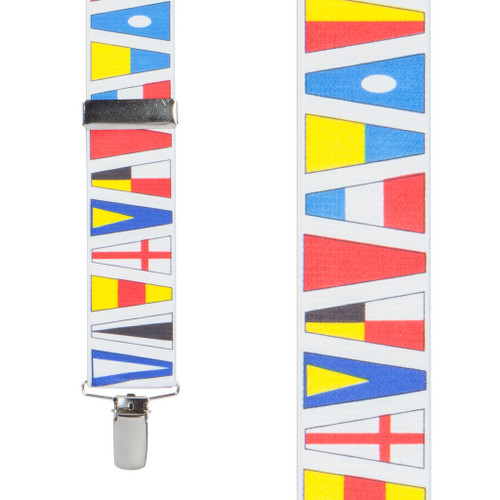 Nautical Flag Suspenders - Front View