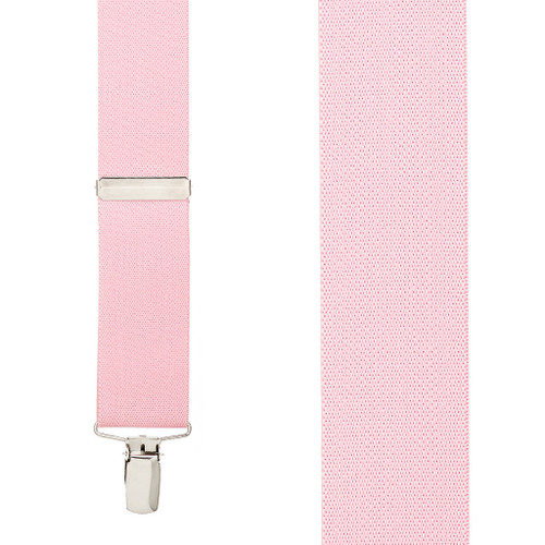 1.5 Inch Wide Clip Suspenders in Light Pink - Front View