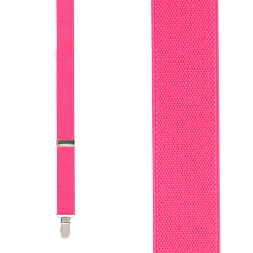 1 Inch Wide Clip Y-Back Suspenders in Fuchsia - Front View