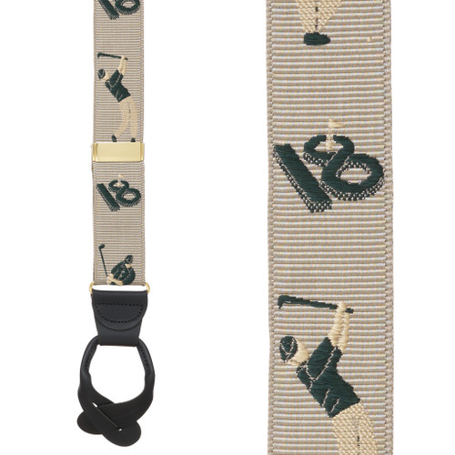 Grosgrain Button Suspenders - Golfer Front View