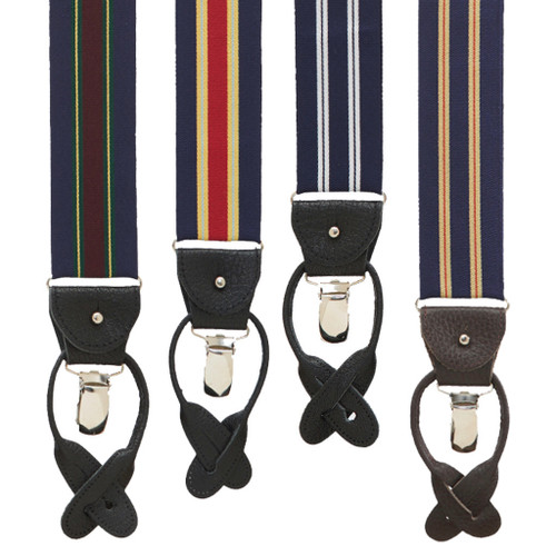 Barathea Variable Stripes Convertible Suspenders