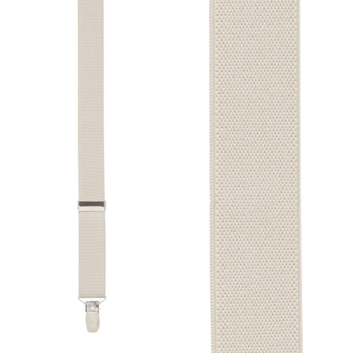 1-Inch Wide Clip  Suspenders in Sand - Front View