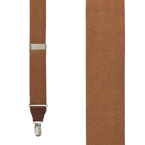 Suede Drop Clip Suspenders - Front View