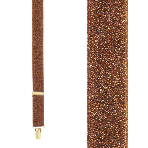 Glitter Suspenders Front View Copper