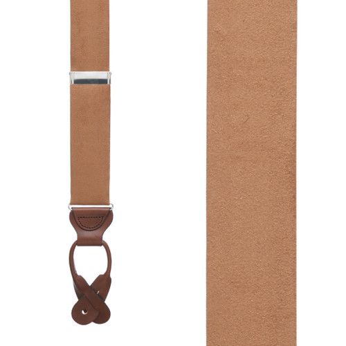 Suede Button Suspenders - Front View