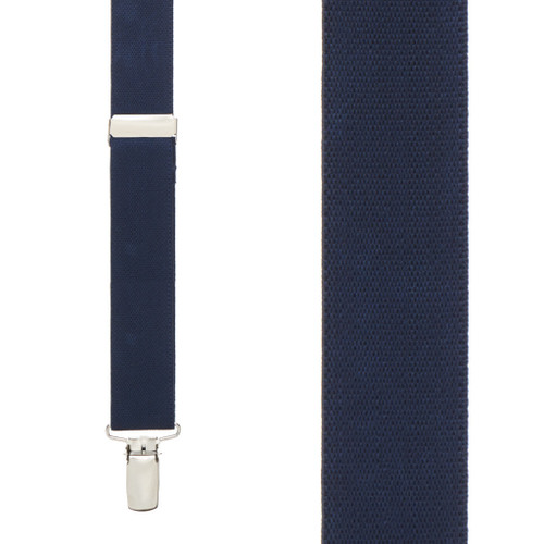 1 Inch Wide Clip Y-Back Suspenders in Navy Blue - Front View