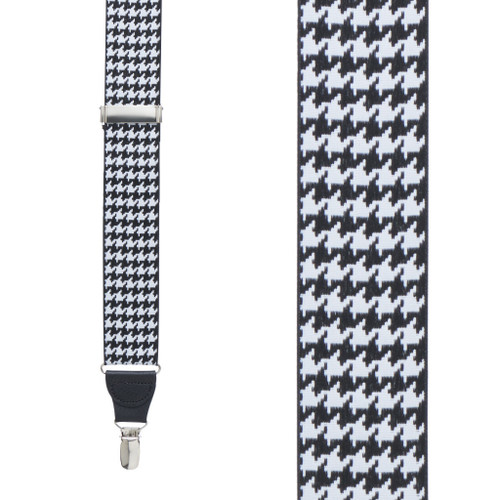 Grosgrain Houndstooth Suspenders - Drop Clip
