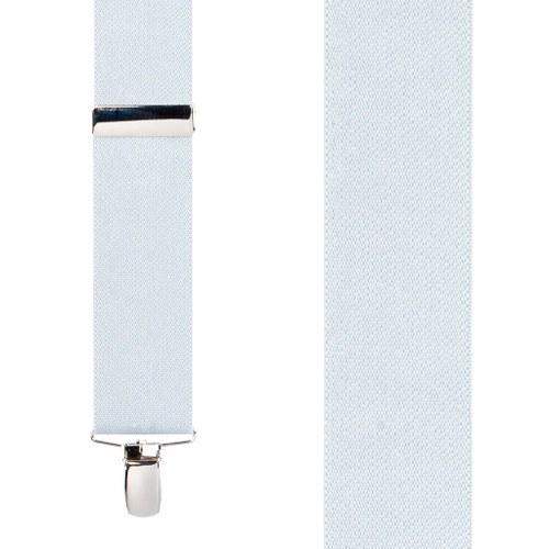 Front View - 1.5 Inch Wide Clip Suspenders - WHITE