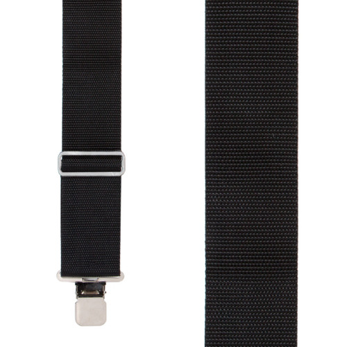 Heavy Duty Work Suspenders in Black - Front View
