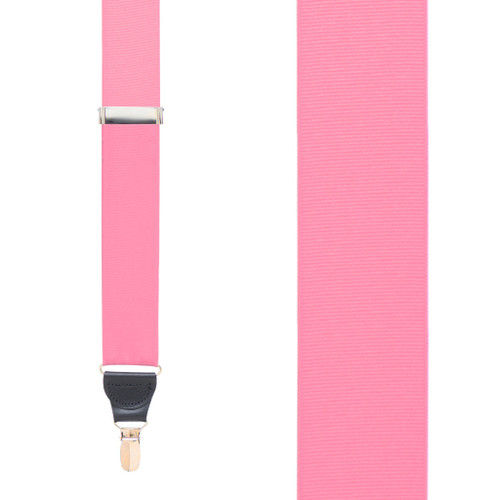 Grosgrain Clip Suspenders - Pink Front View
