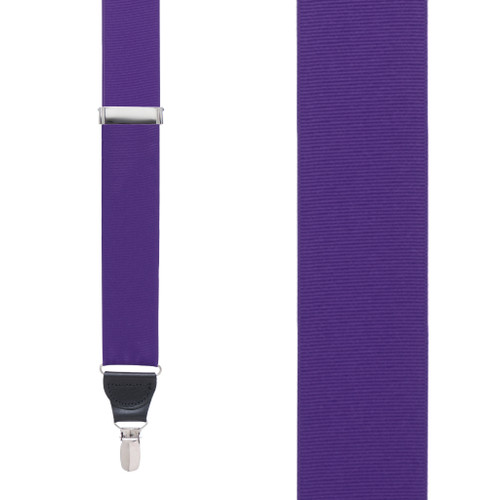 Grosgrain Clip Suspenders in Dark Purple - Front View