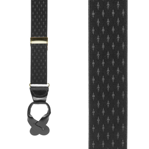 Black Jacquard Suspenders - Front View
