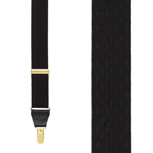 Black Jacquard Suspenders - Front View