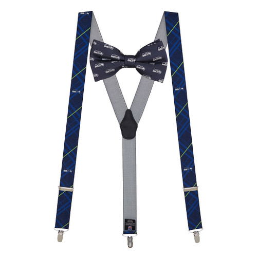 Seattle Seahawks Bow Tie & Suspenders Set - Full View