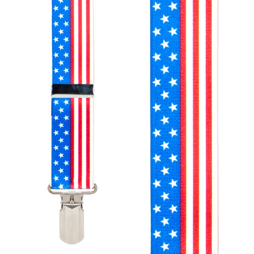 Stars & Stripes Suspenders - Front View
