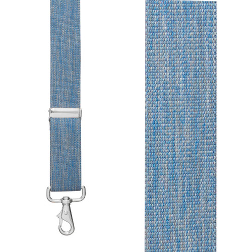 Front View - 1.5 Inch Wide Trigger Snap Suspenders - DENIM