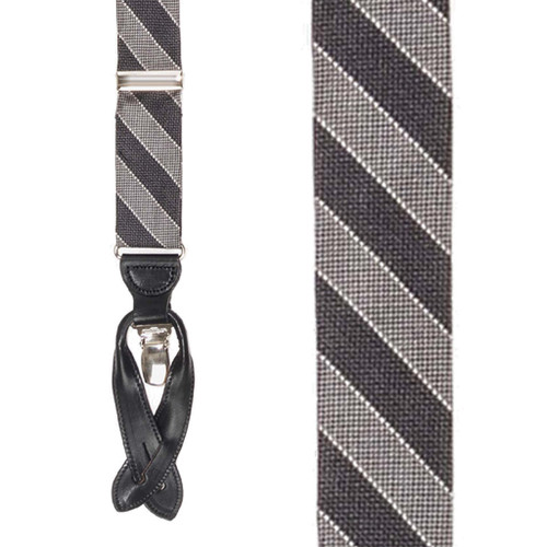 Diagonal Stripe Silk Suspenders