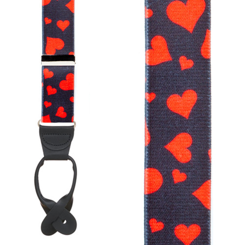 Hearts Suspenders - Front View