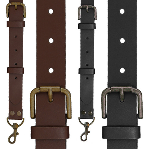 Button Buckle Strap Leather Suspenders 1-Inch