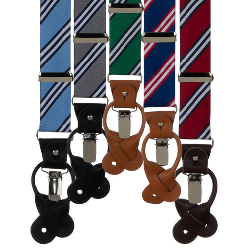 Multi-Stripe Convertible Suspenders - All Colors