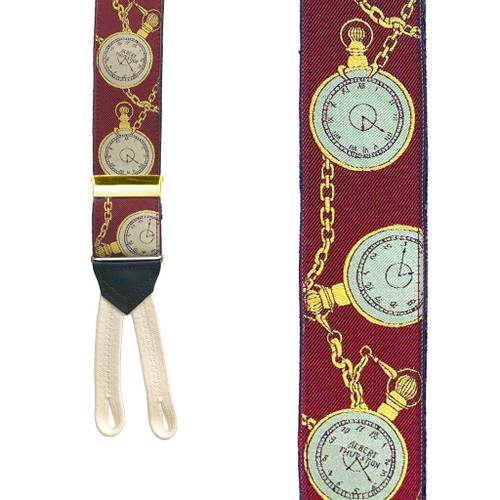 POCKET WATCH Limited Edition Handwoven Silk Braces - Front View