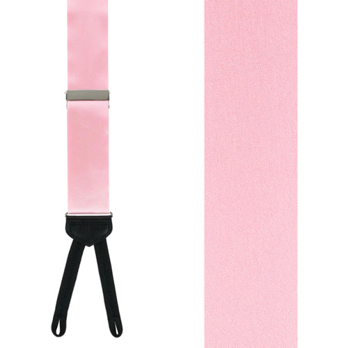 1.5-Inch Wide Silk Suspenders in Pink - Front View