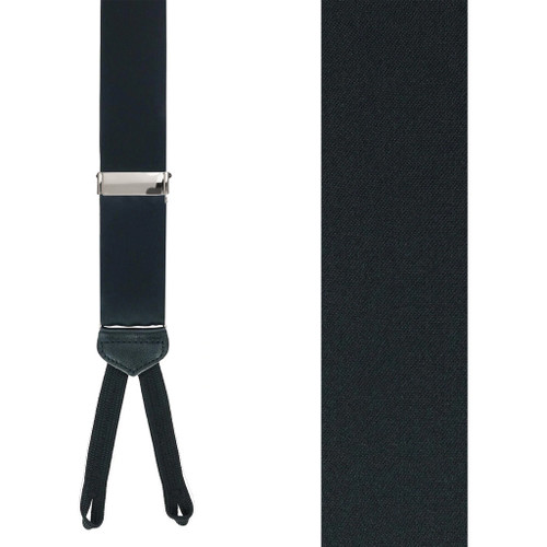BLACK Silk Suspenders - 1.38-Inch Wide - Runner End | SuspenderStore